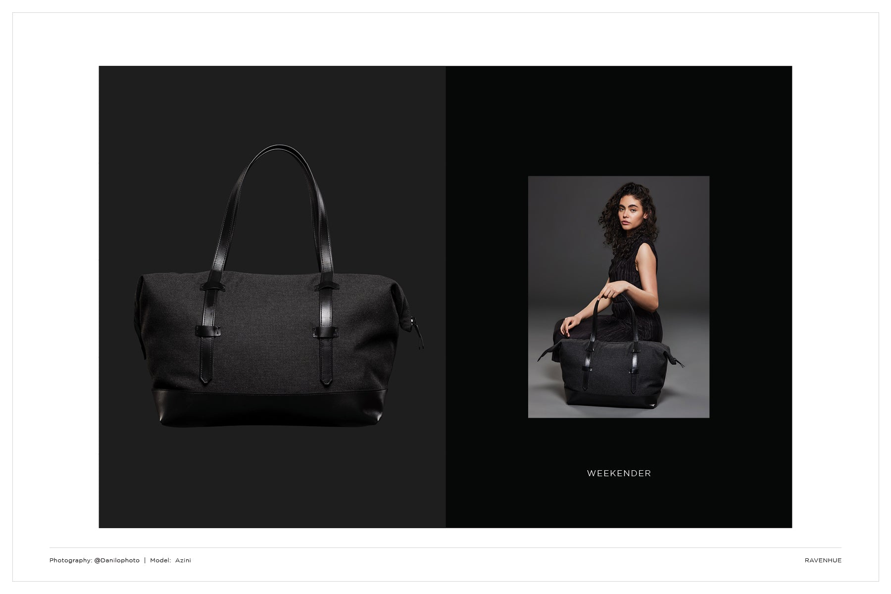 Ravenhue By Knuefermann Womens Designer Black Weekender Bag