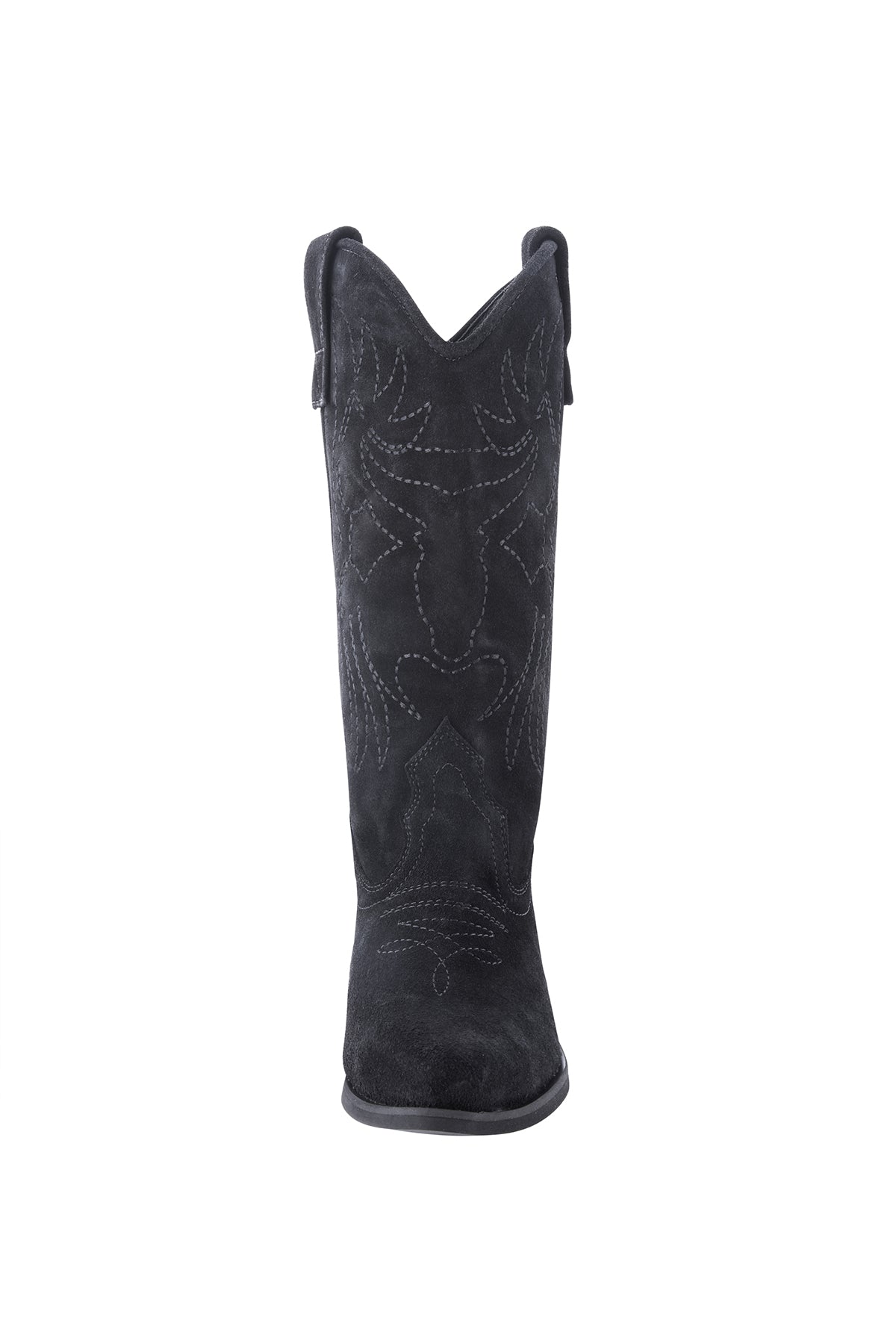 EMBROIDERED BLACK SUEDE BOOT