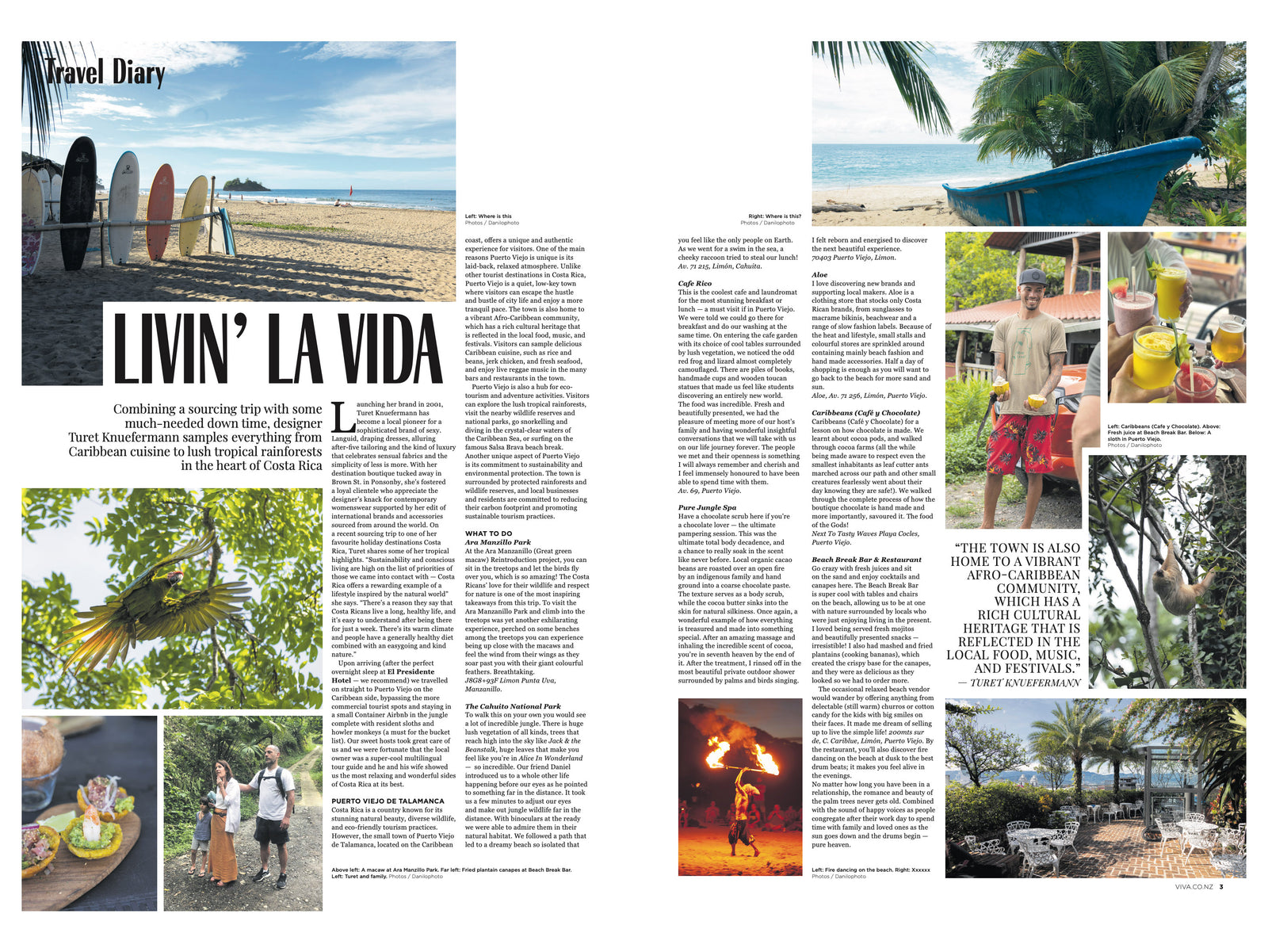 COSTA RICA - VIVA MAGAZINE TRAVEL DIARY ARTICLE - KNUEFERMANN