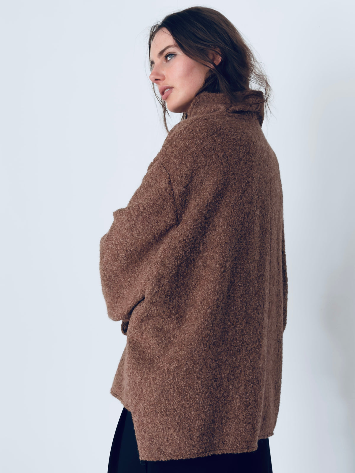 OVERSIZED ALPACA JACKET CARAMEL