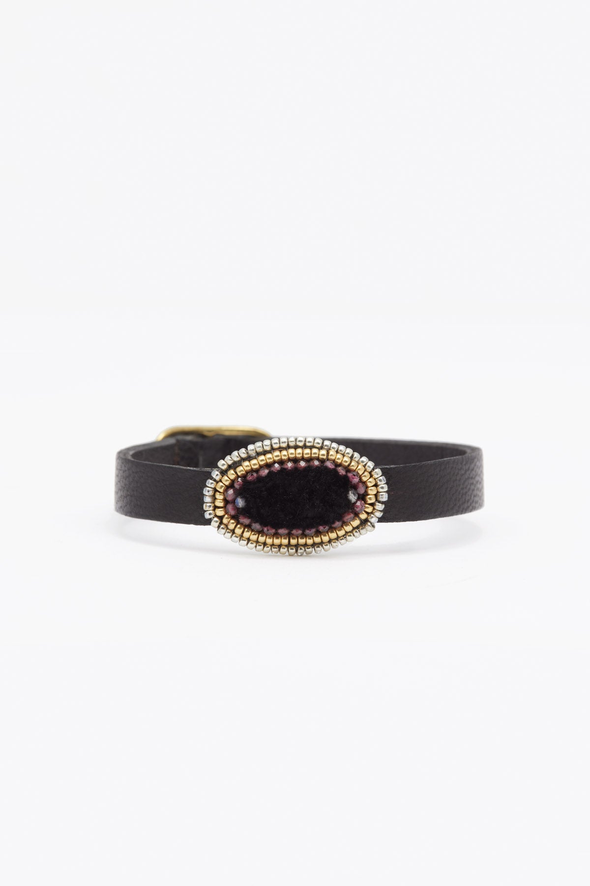 ISHI BRACELET OVAL leather strap