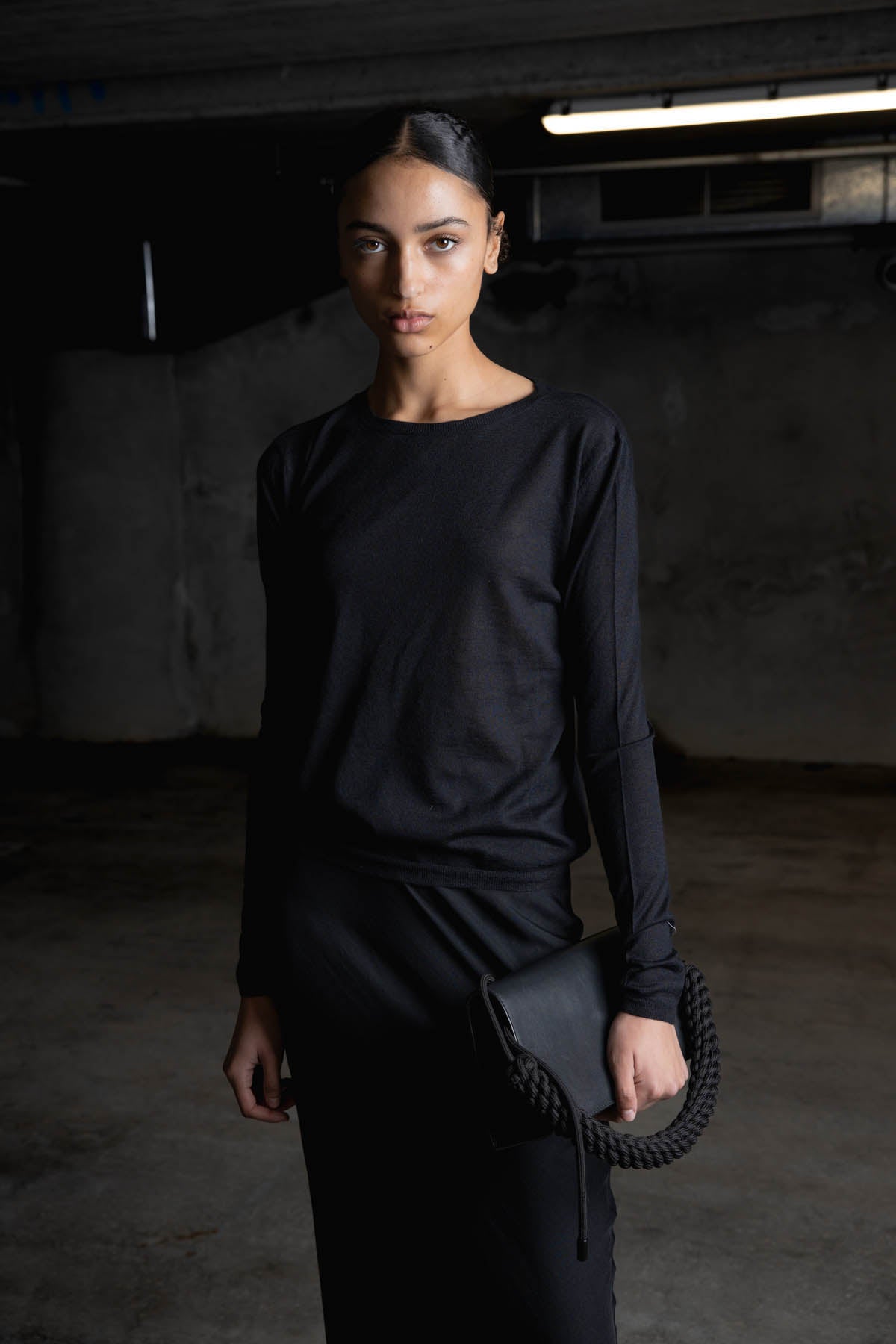 FINE STAPLE CREW IN CASHMERE BLACK