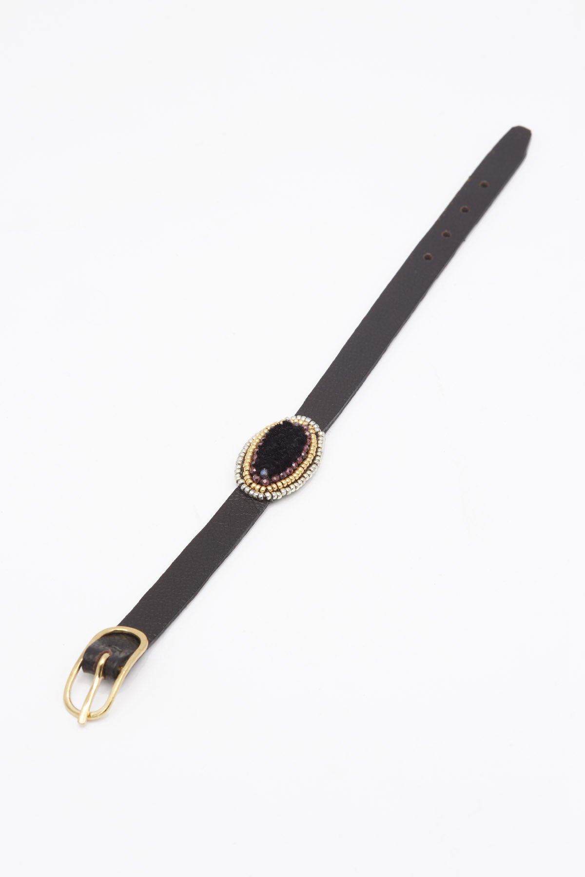 ISHI BRACELET OVAL leather strap