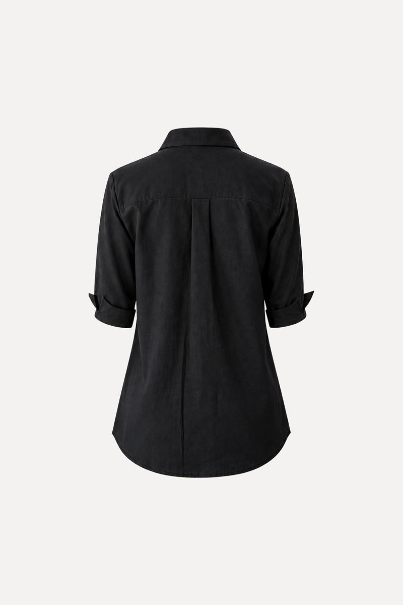 3/4 SLEEVE SHIRT WASHED BLACK