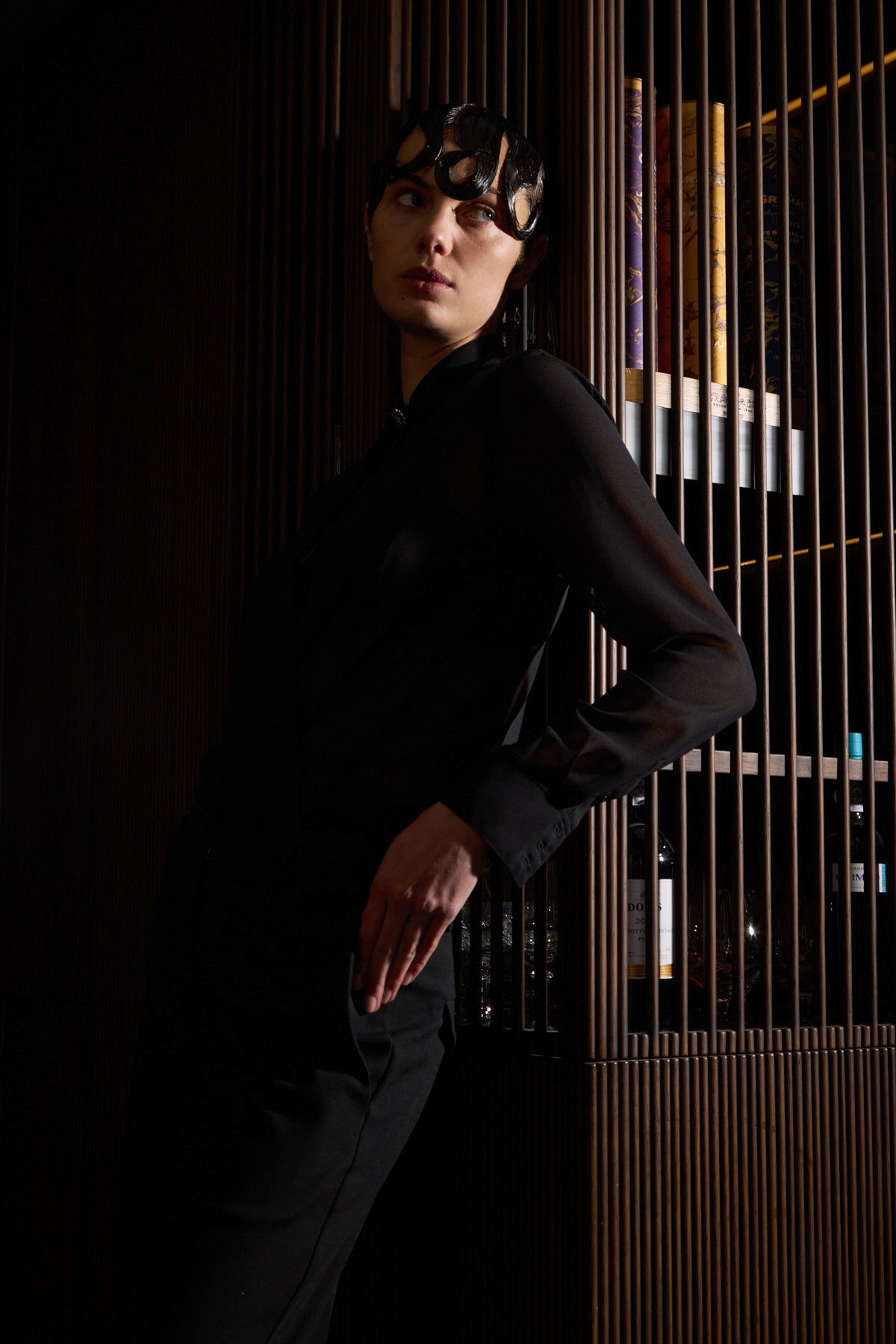 PERFECT SHIRT SHEER BLACK