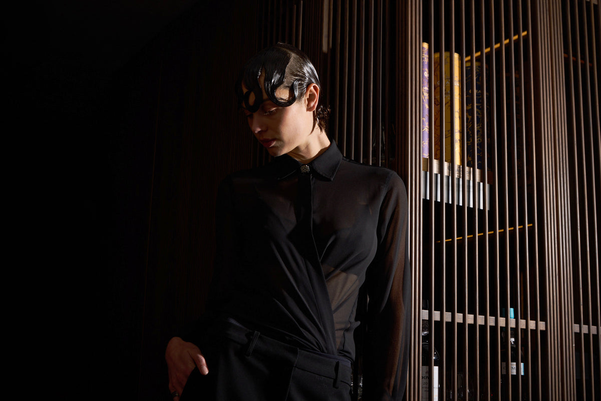 PERFECT SHIRT SHEER BLACK