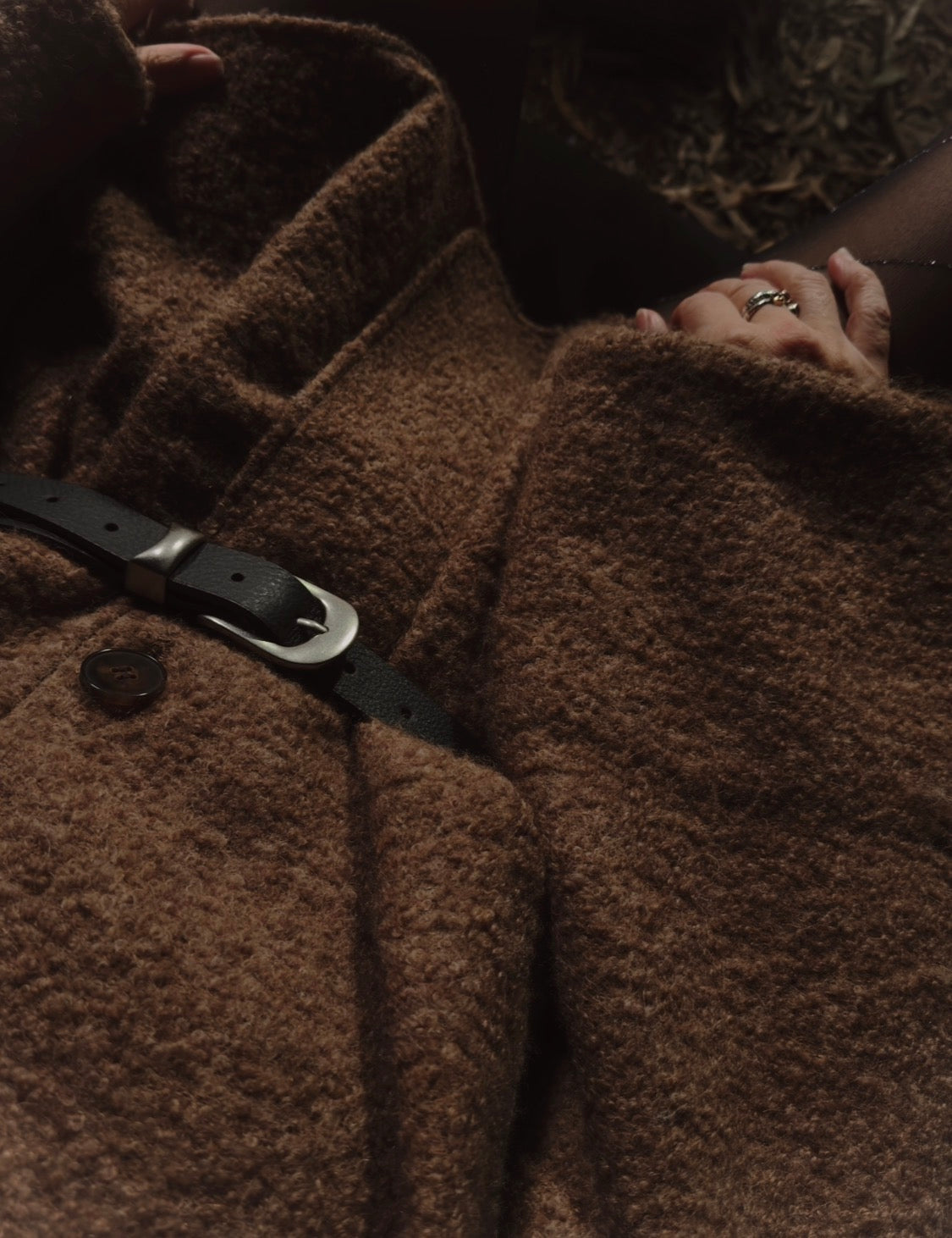 OVERSIZED ALPACA JACKET CARAMEL