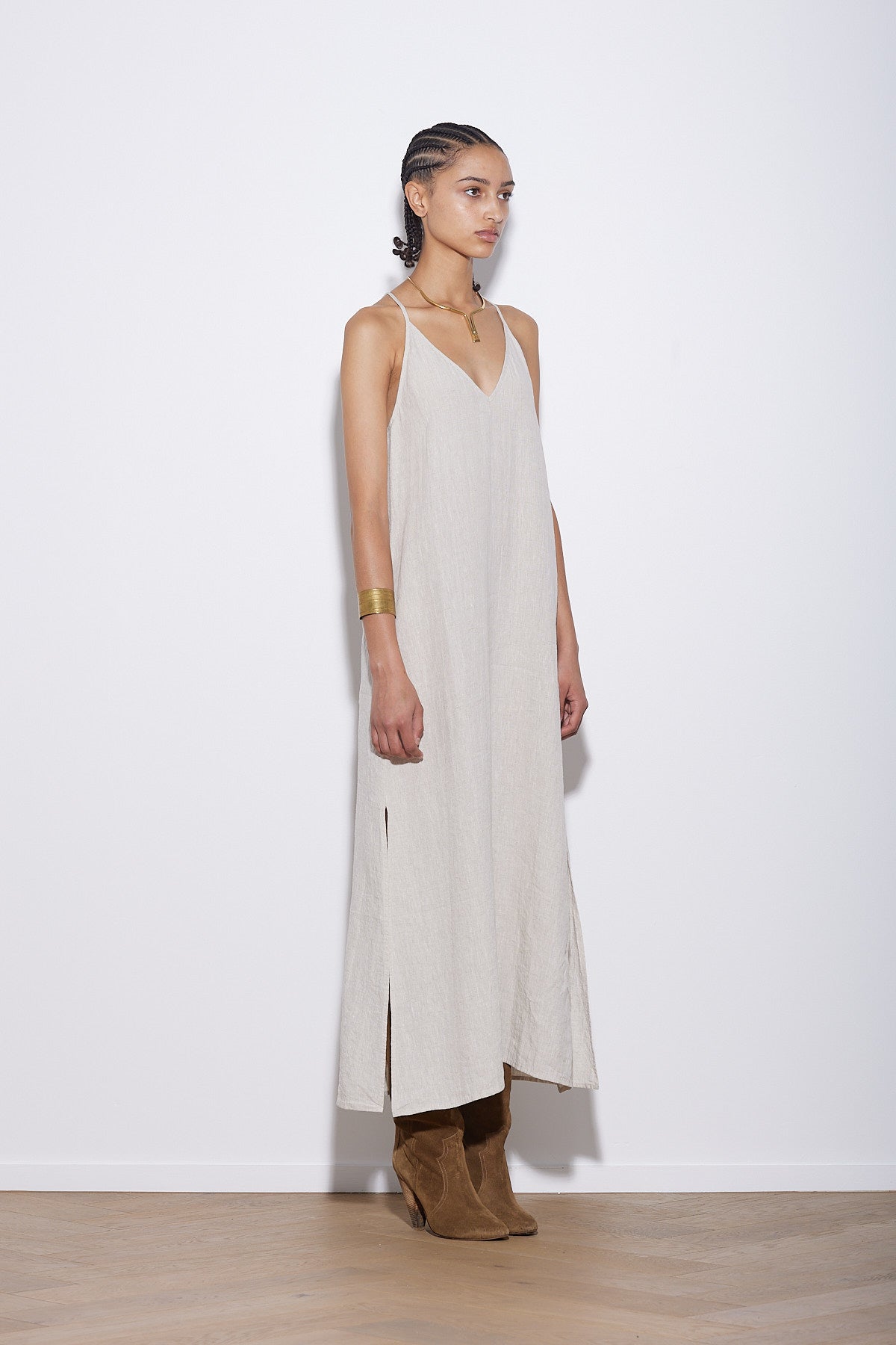 BASE DRESS NATURAL LINEN