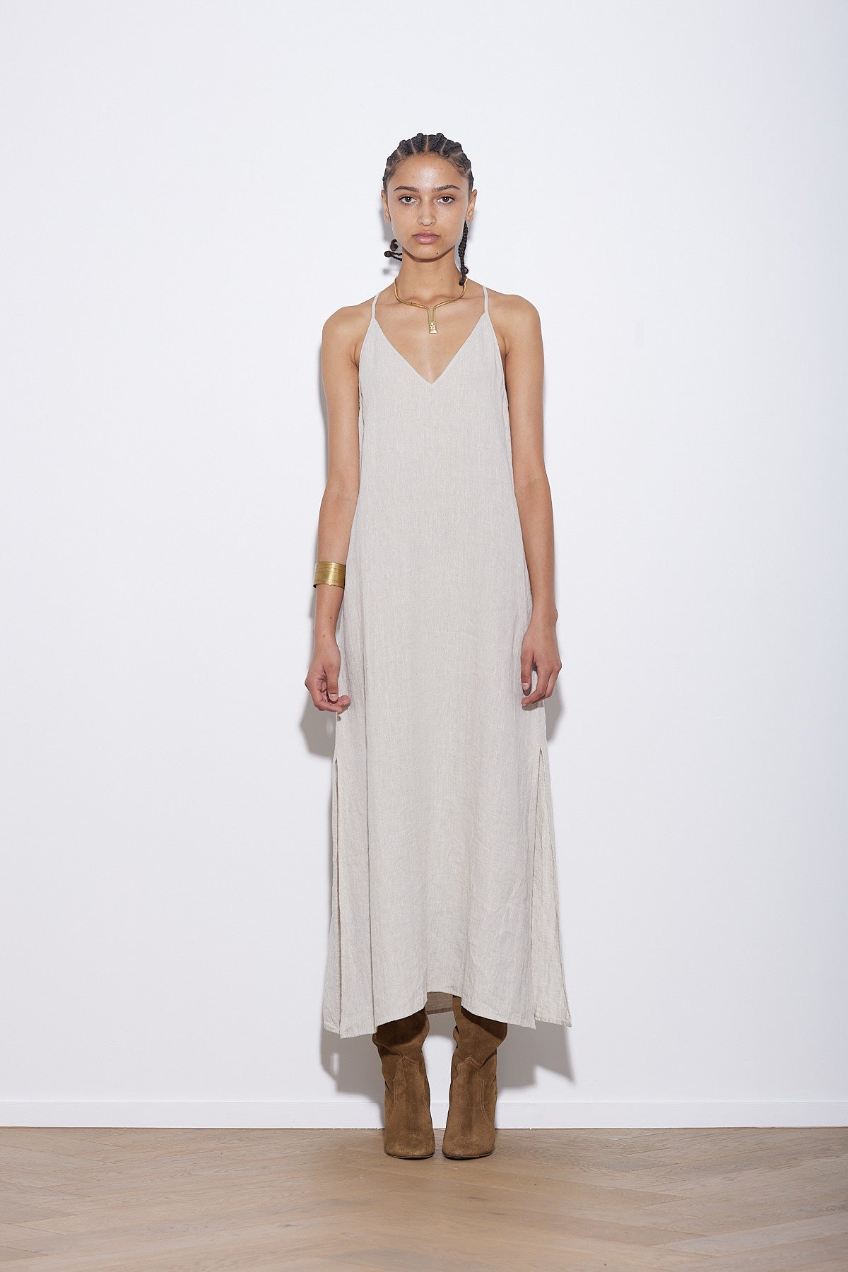 BASE DRESS NATURAL LINEN