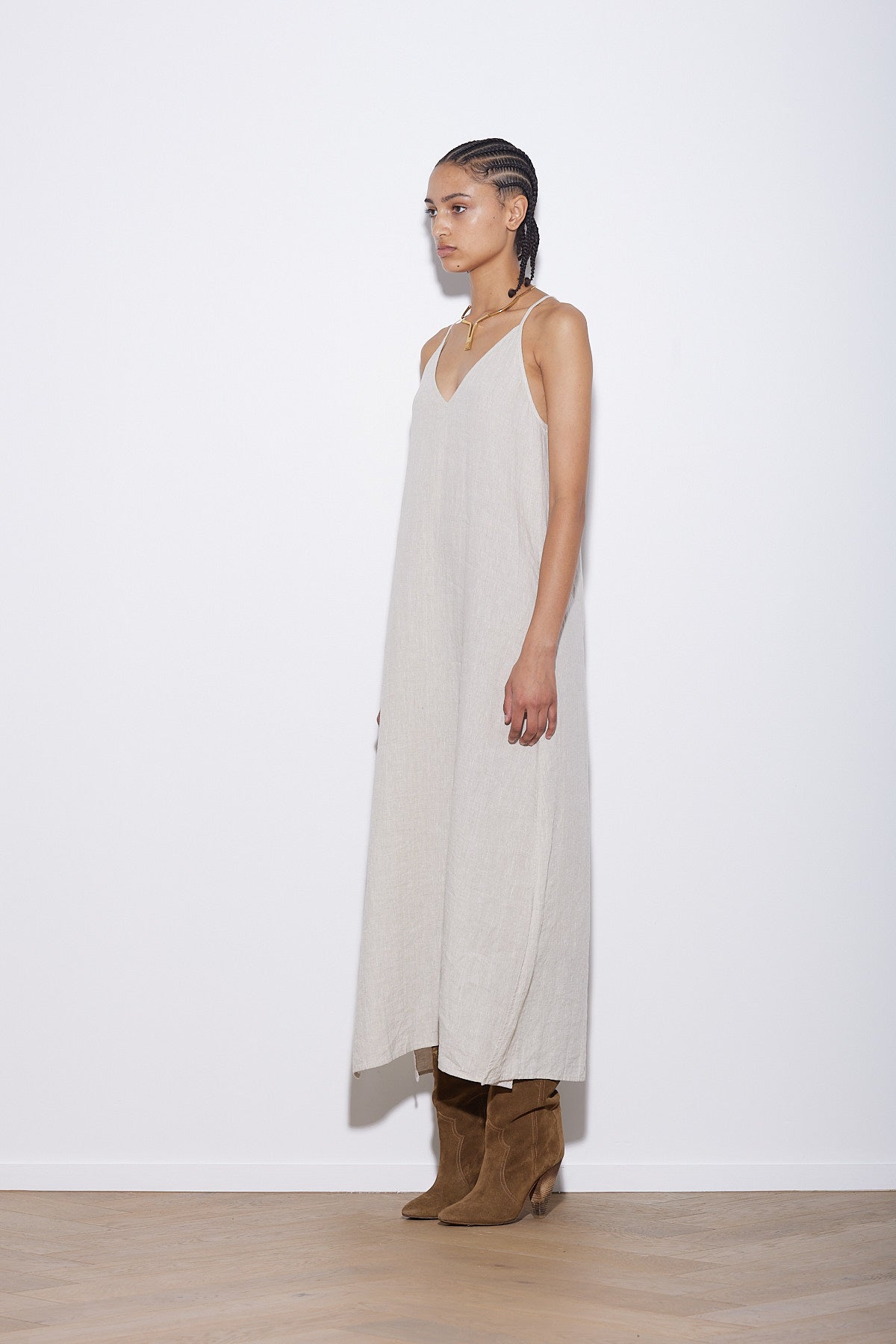 BASE DRESS NATURAL LINEN