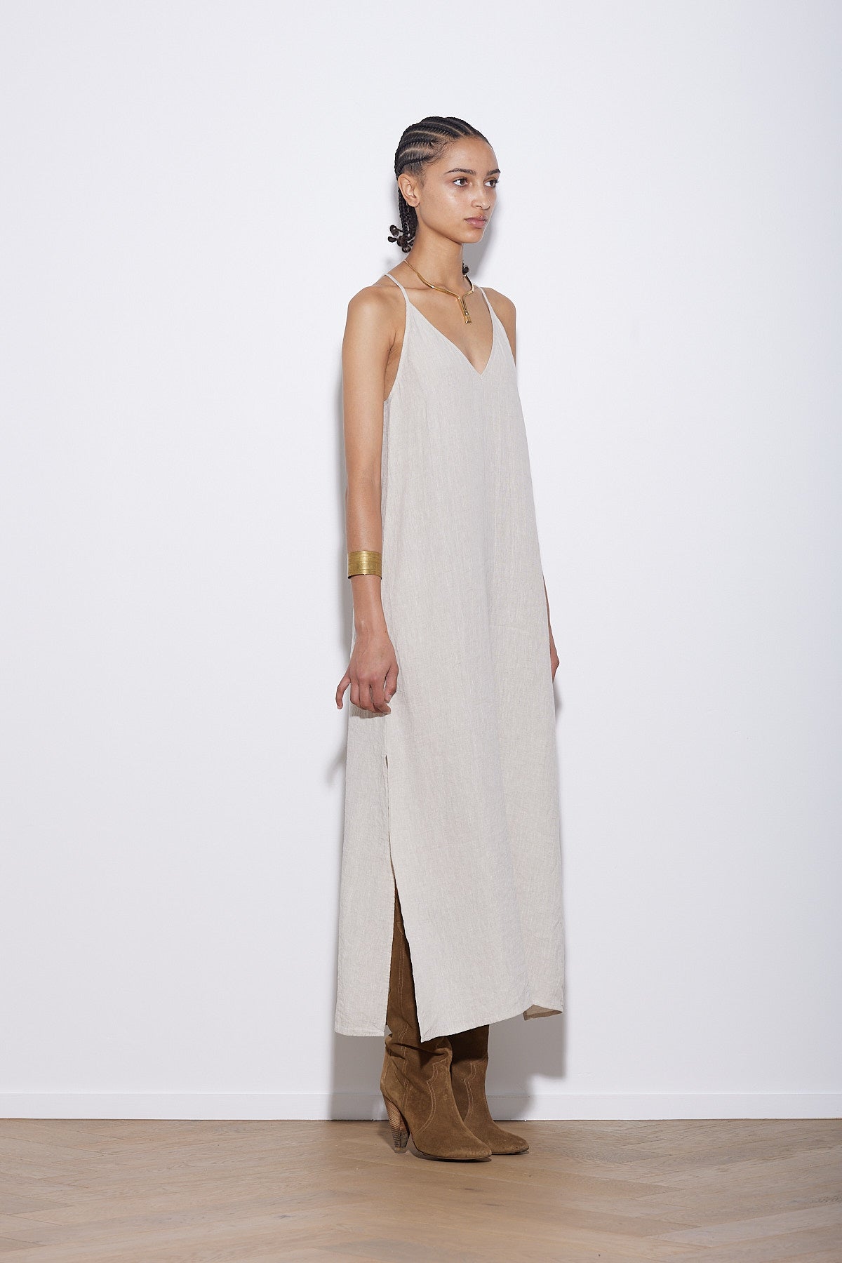 BASE DRESS NATURAL LINEN