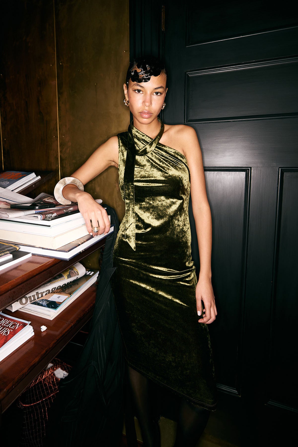 DITA DRESS GOLD SAGE