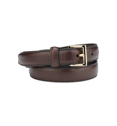 BELT CLASSIC HANDMADE BROWN/GOLD - KNUEFERMANN 