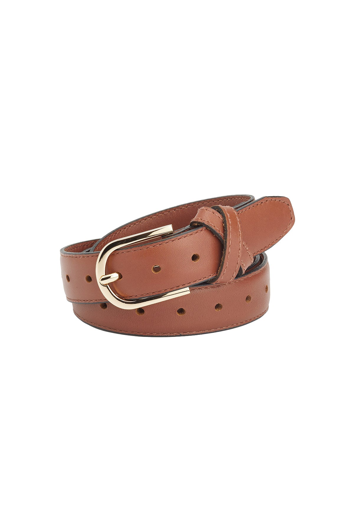 BOYFRIEND BELT TAN/GOLD - KNUEFERMANN 