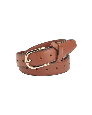 BOYFRIEND BELT TAN/GOLD - KNUEFERMANN 