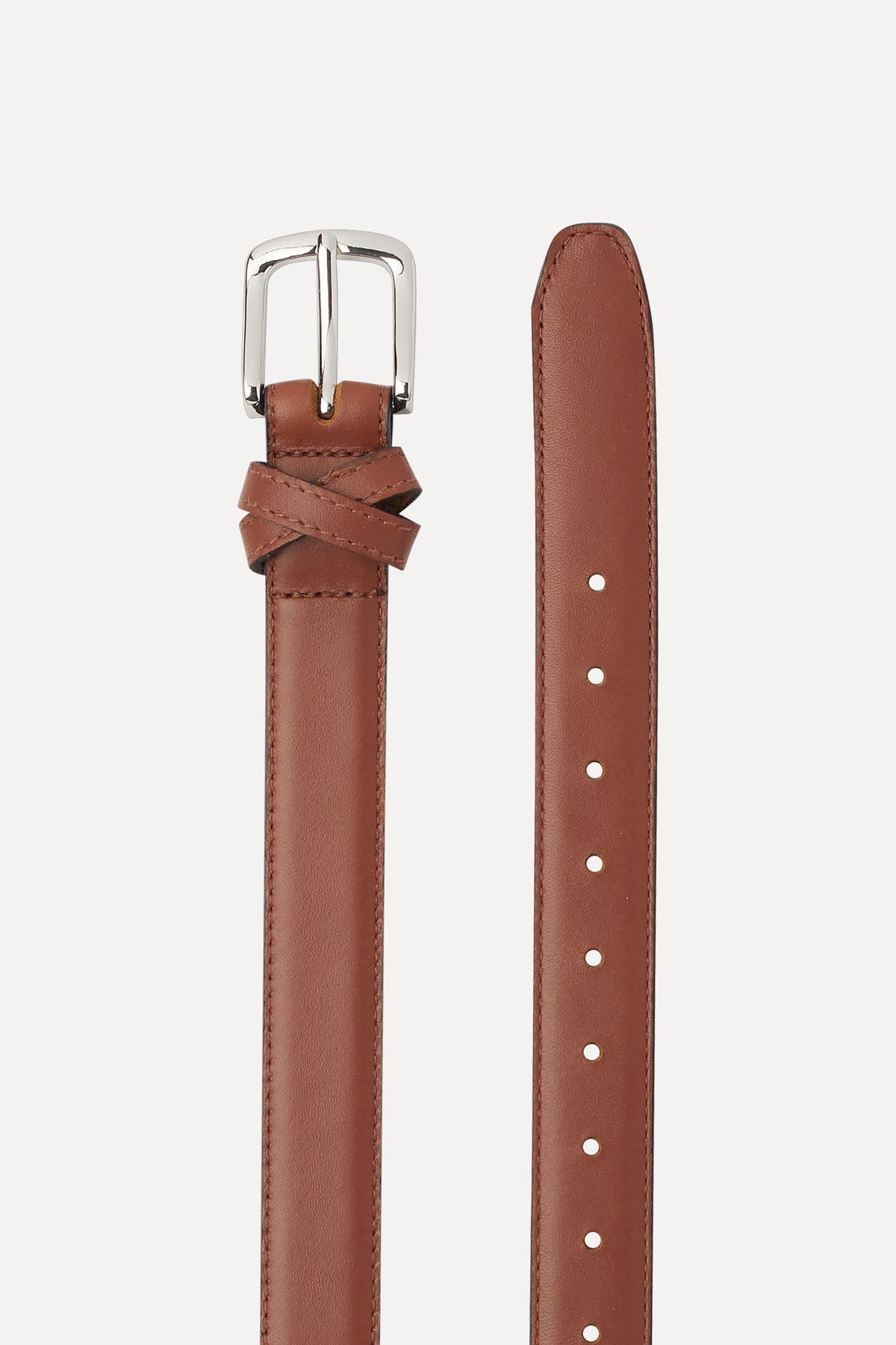 BOYFRIEND BELT TAN/NICKEL
