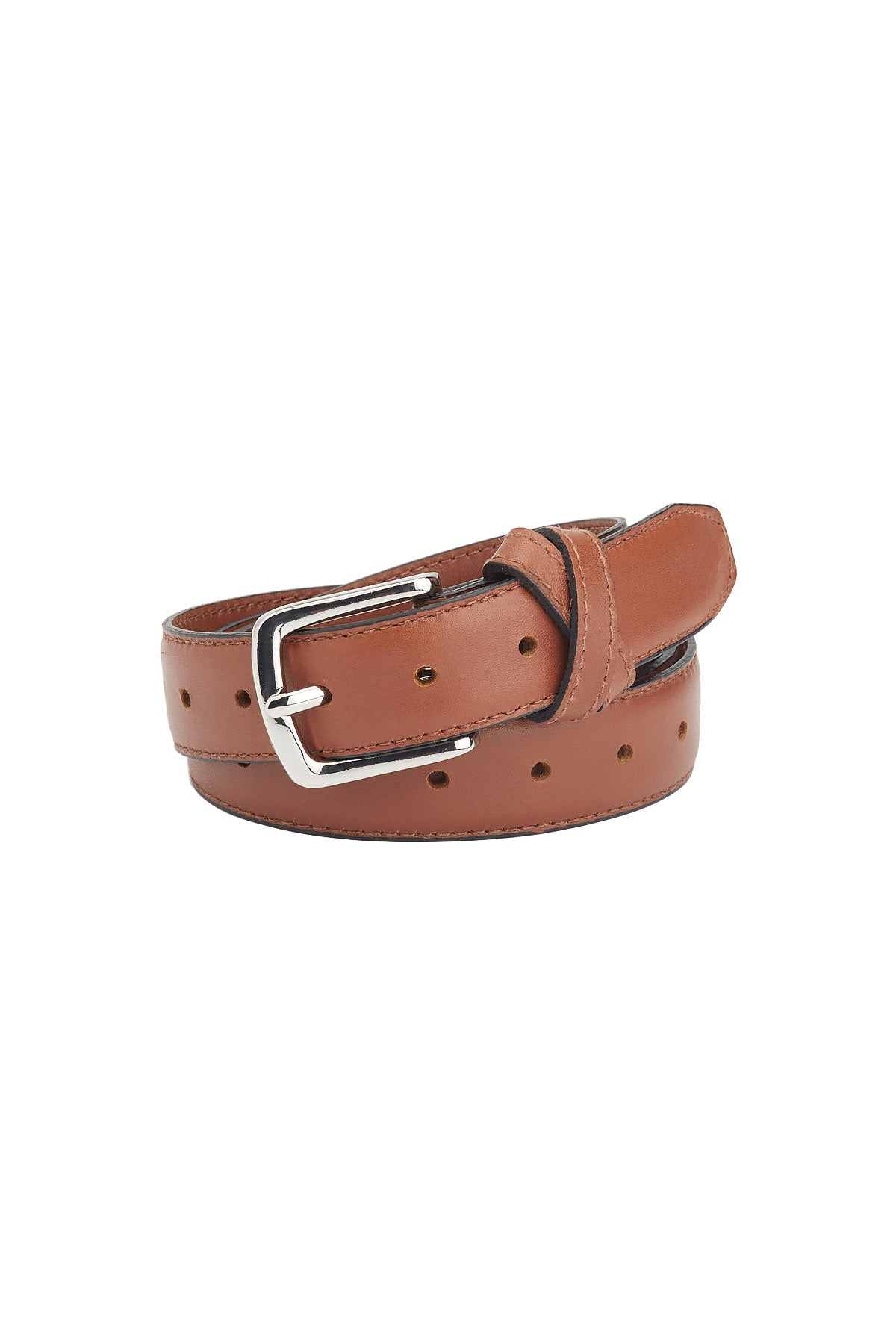 BOYFRIEND BELT TAN/NICKLE - KNUEFERMANN 