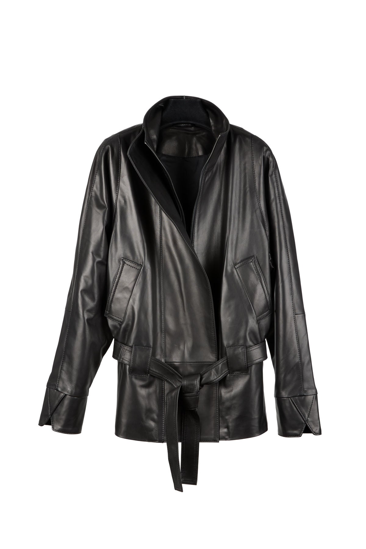 GO-TO LEATHER JACKET POLISHED BLACK NAPPA