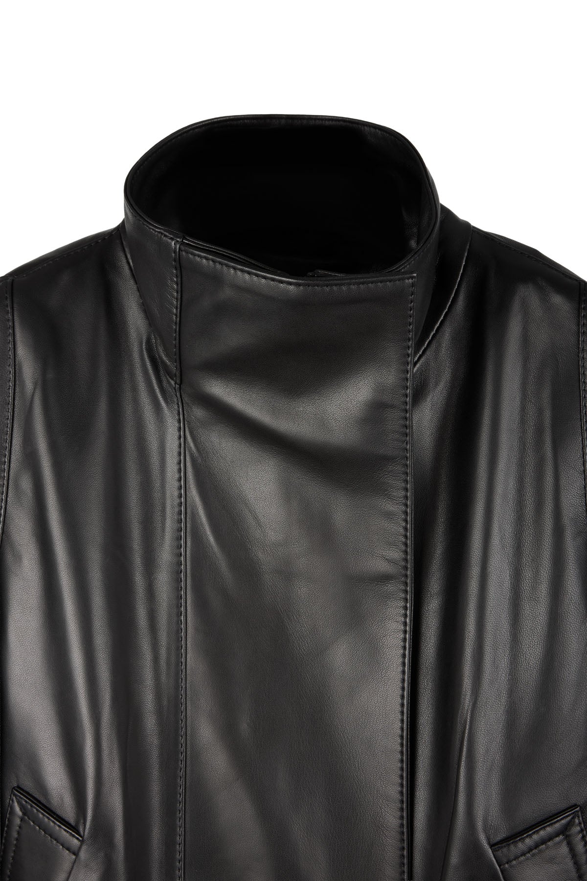 GO-TO LEATHER JACKET POLISHED BLACK NAPPA