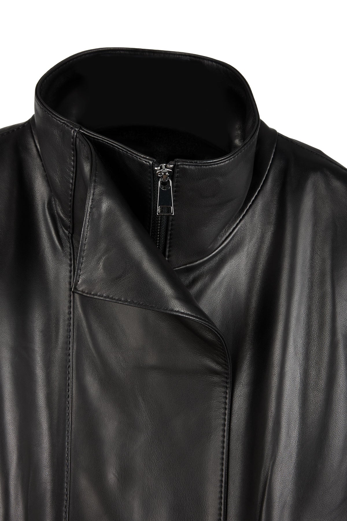 GO-TO LEATHER JACKET POLISHED BLACK NAPPA