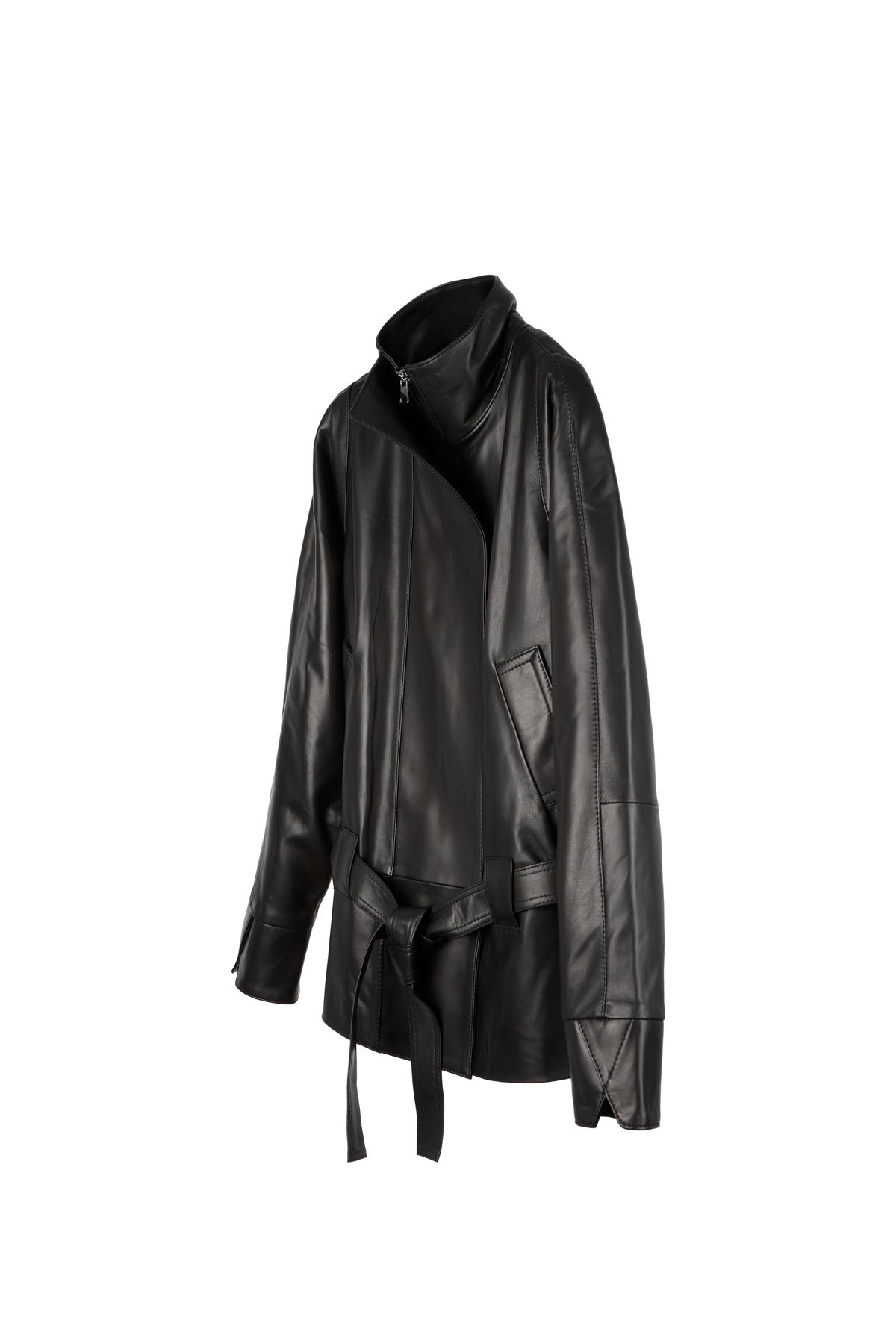 GO-TO LEATHER JACKET POLISHED BLACK NAPPA