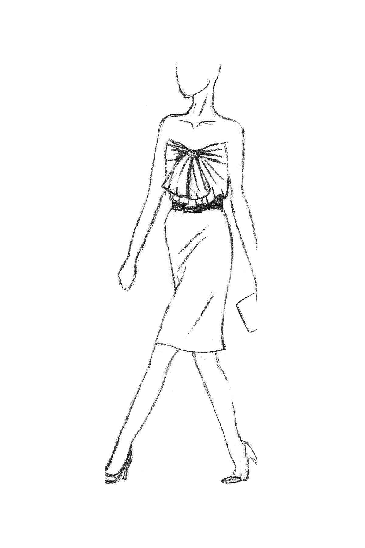 BOW DRESS KNEELENGTH SILK