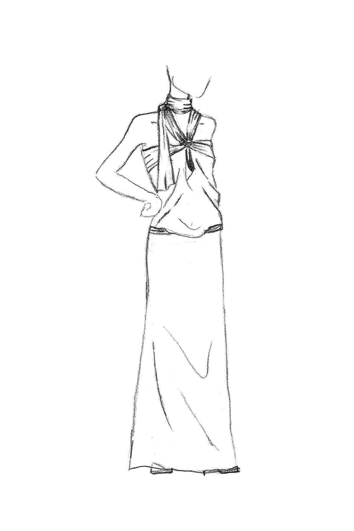 BOW DRESS KNEELENGTH SILK