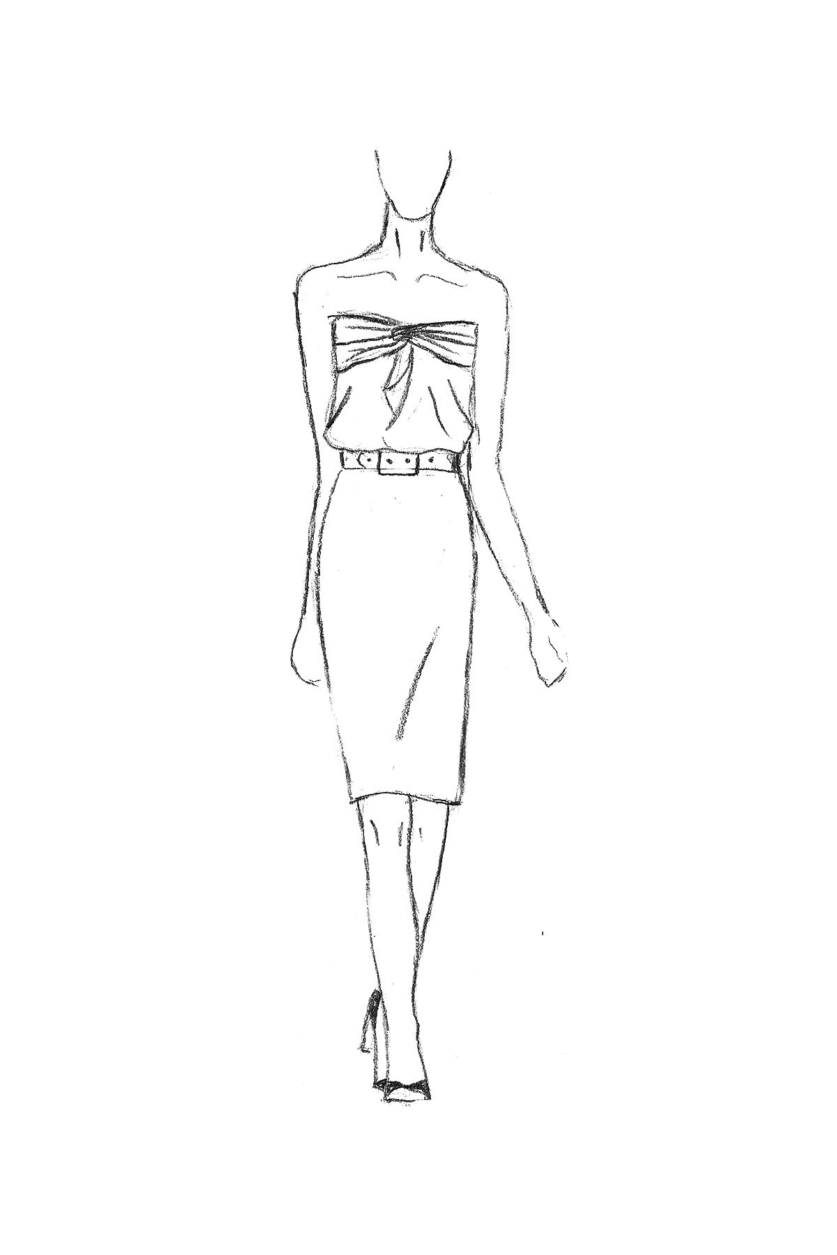 BOW DRESS KNEELENGTH SILK