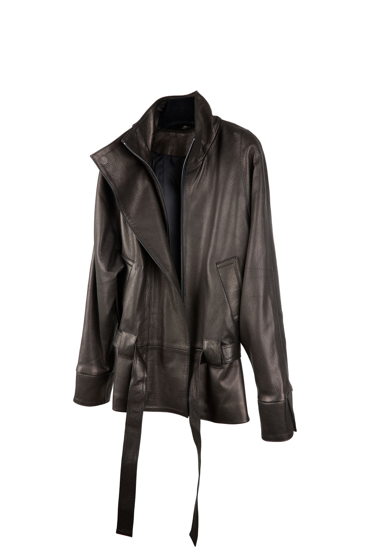 BRONZE FINISH BLACK/BROWN LEATHER JACKET