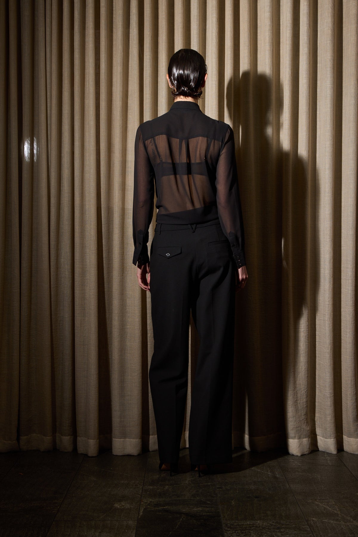 PERFECT SHIRT SHEER BLACK