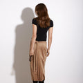 CAMEL VEGAN SUEDE WRAP SKIRT - KNUEFERMANN 