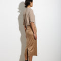 CAMEL VEGAN SUEDE WRAP SKIRT - KNUEFERMANN 