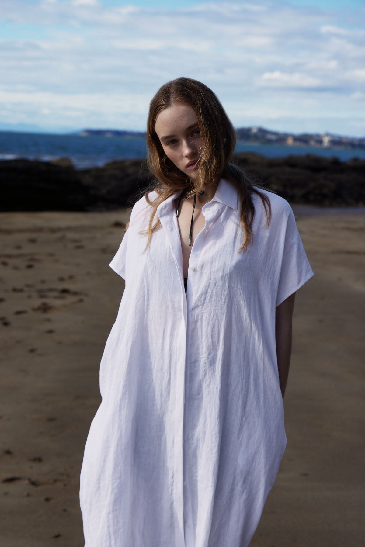 COCO LINEN SHIRTDRESS WHITE