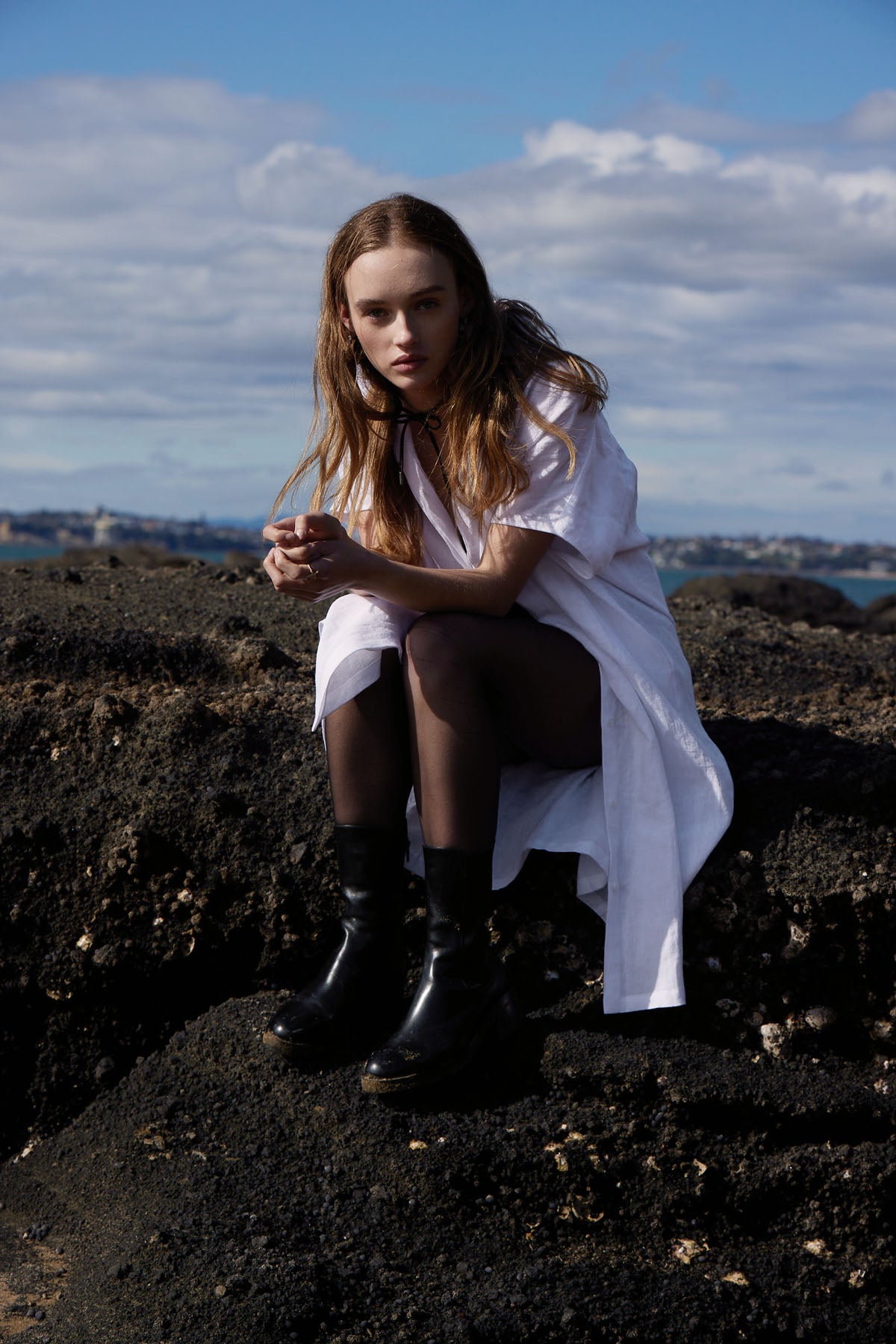 COCO LINEN SHIRTDRESS WHITE