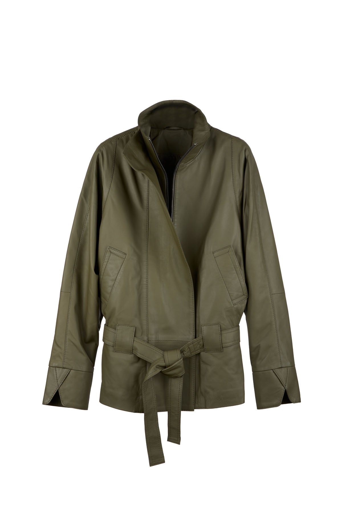 DARK GREEN LEATHER JACKET