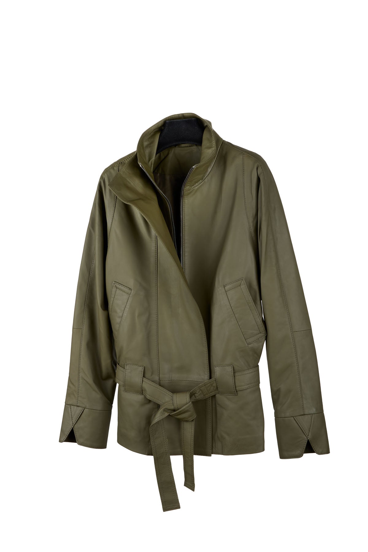 DARK GREEN LEATHER JACKET