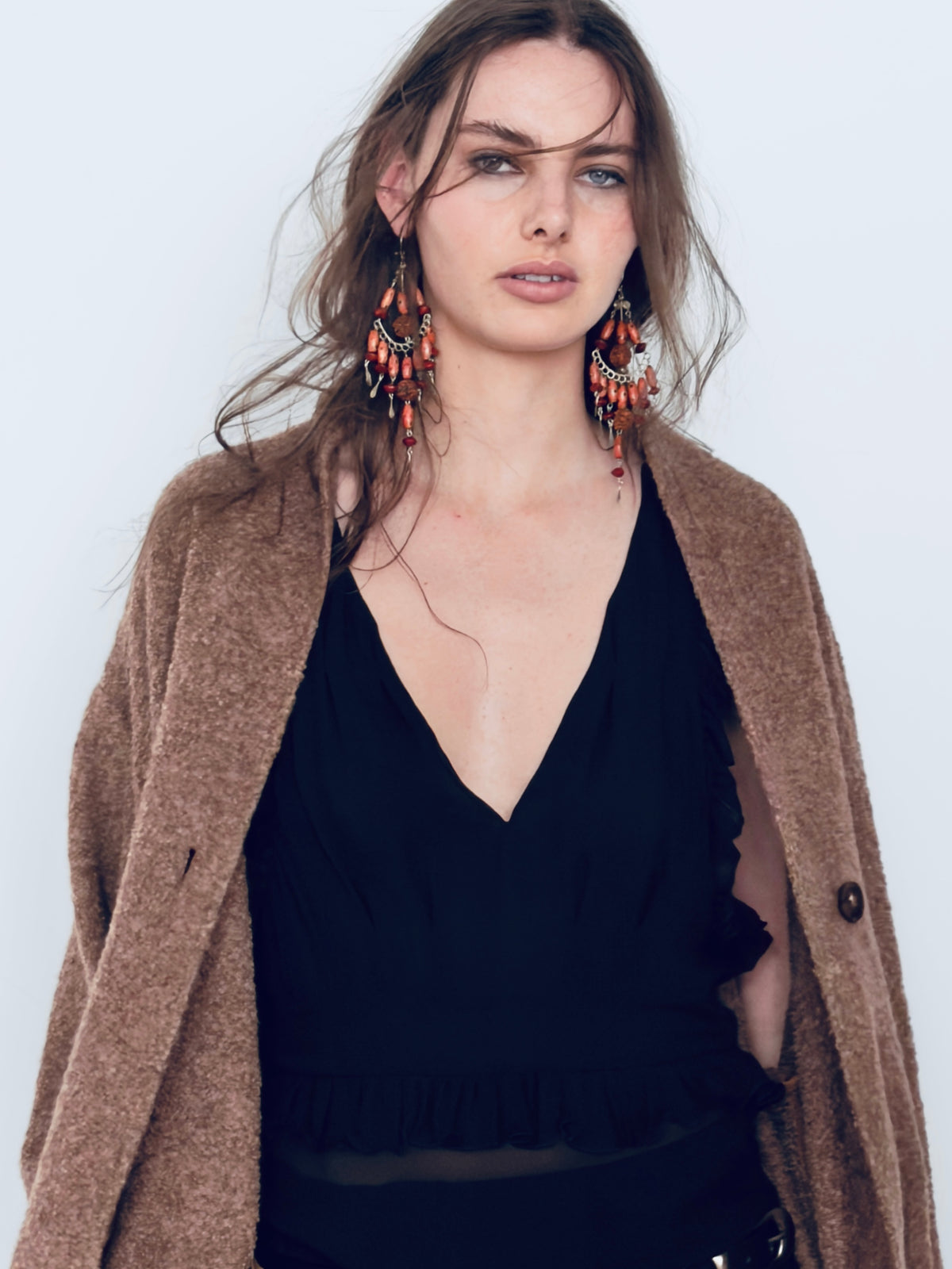 OVERSIZED ALPACA JACKET CARAMEL