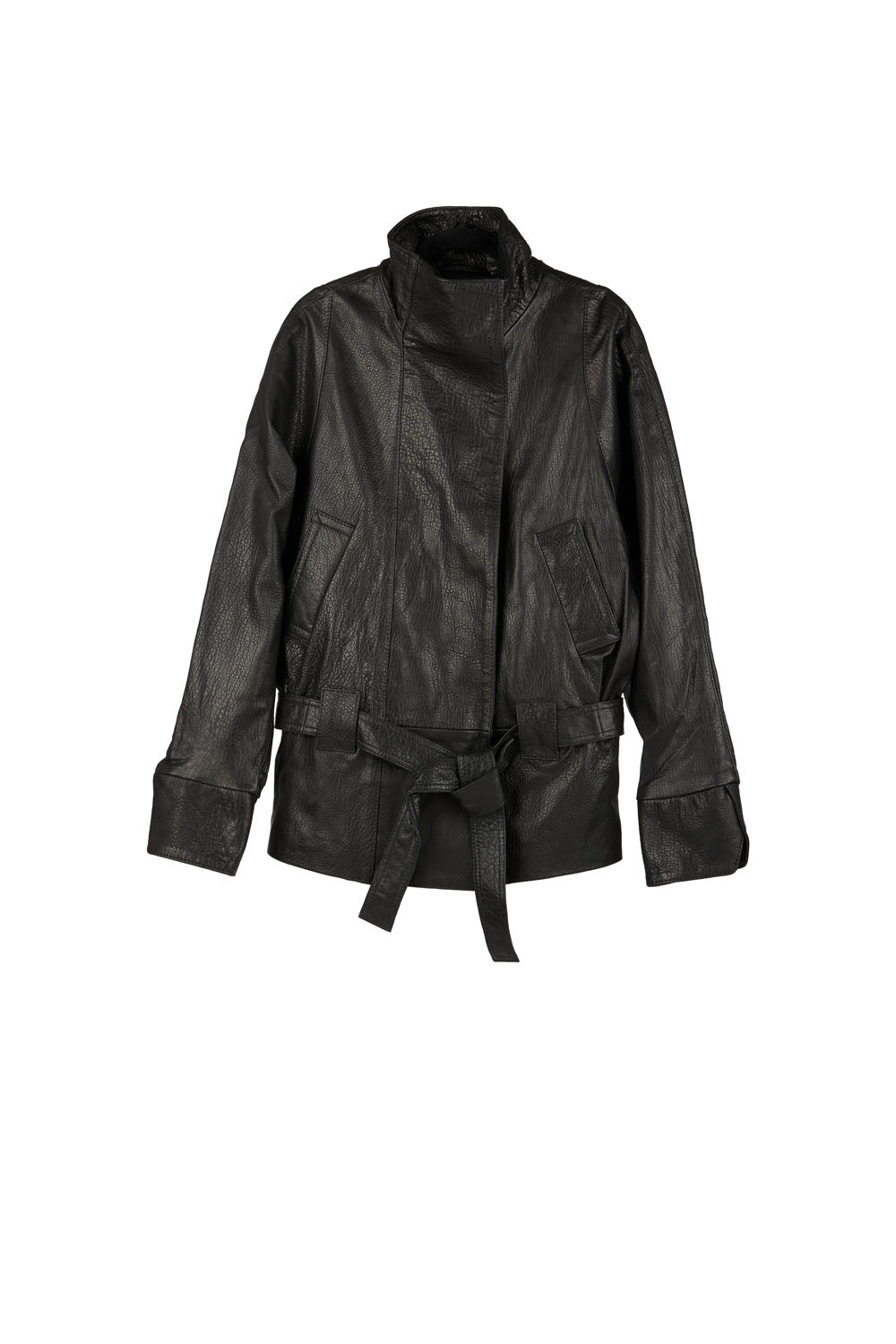 GO-TO LEATHER JACKET BLACK GRAIN