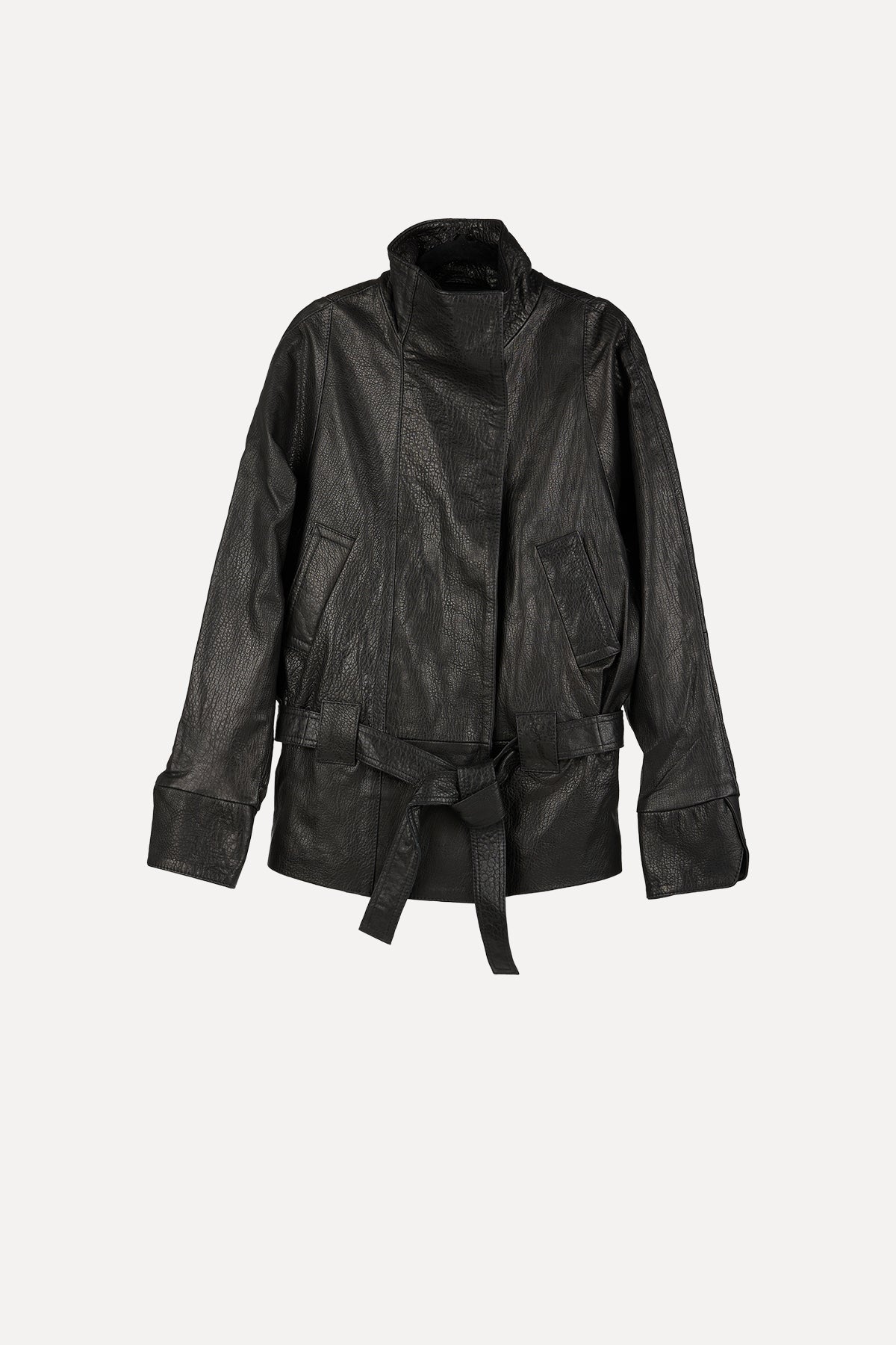 GO-TO LEATHER JACKET BLACK GRAIN