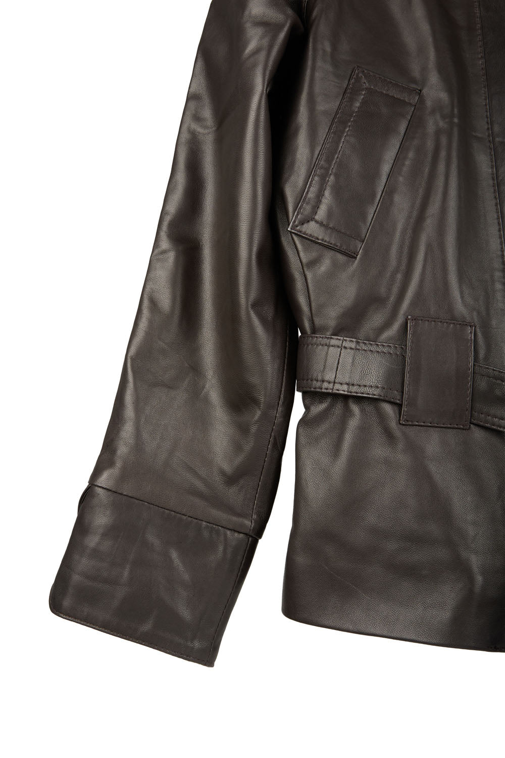 GO-TO LEATHER JACKET DARKEST BROWN