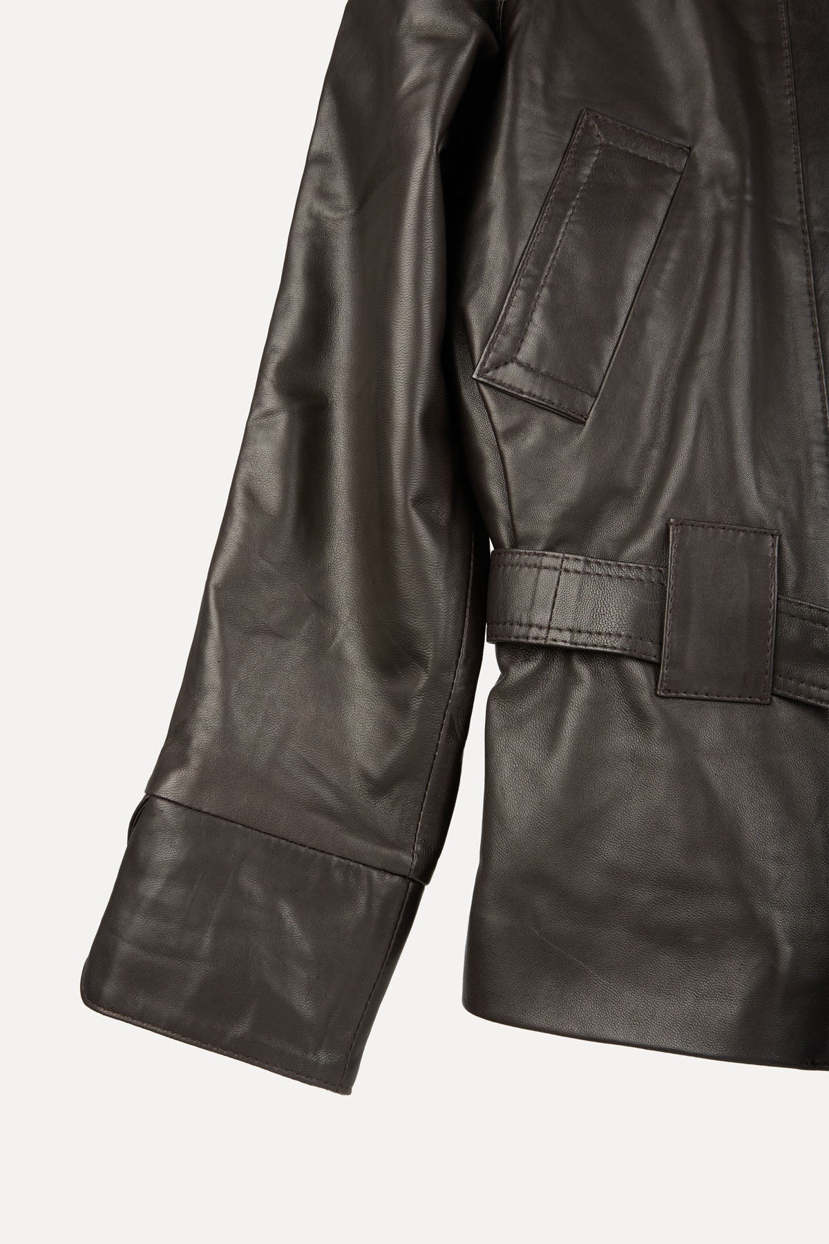 GO-TO LEATHER JACKET DARKEST BROWN
