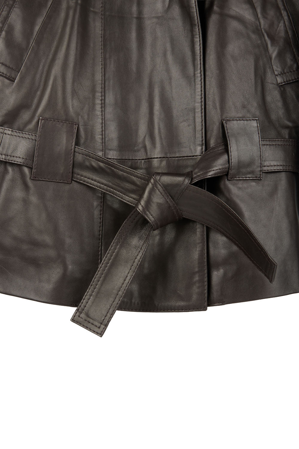 GO-TO LEATHER JACKET DARKEST BROWN