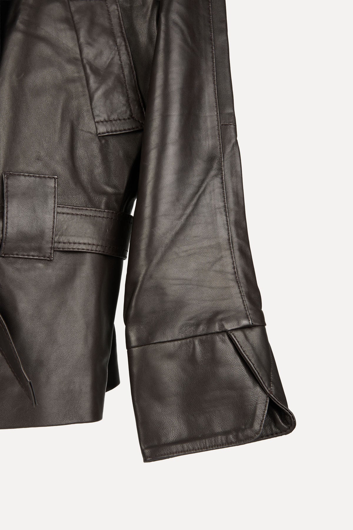 GO-TO LEATHER JACKET DARKEST BROWN
