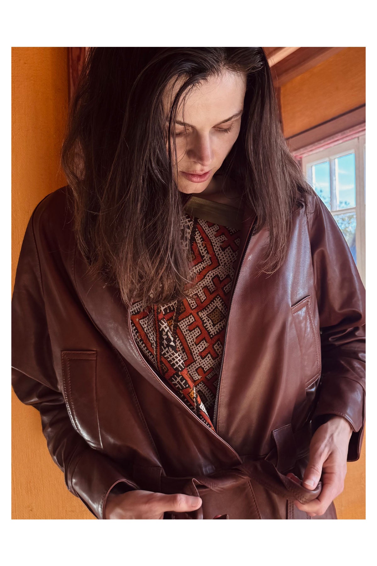 GO-TO LEATHER JACKET HAZELNUT