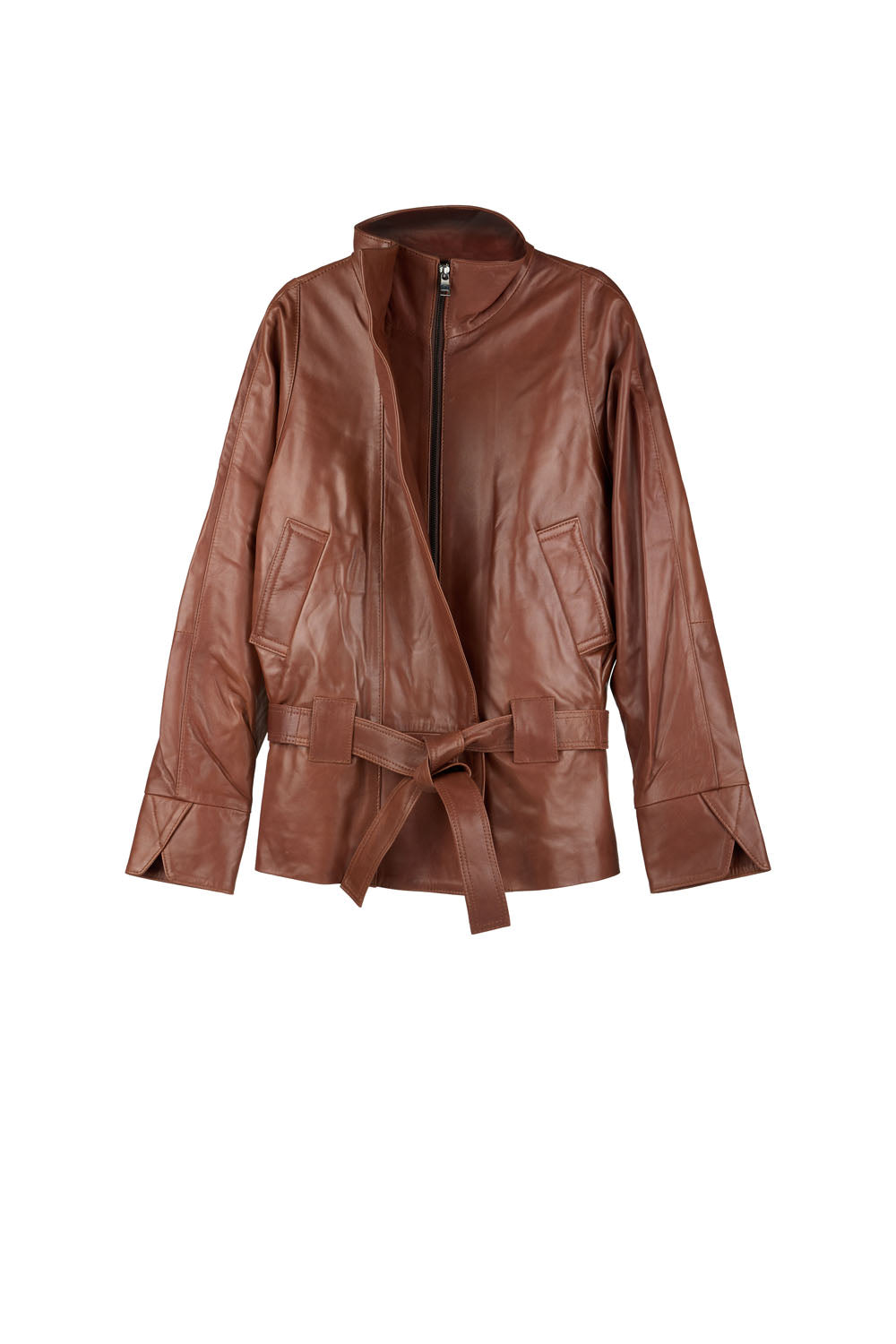 GO-TO LEATHER JACKET HAZELNUT