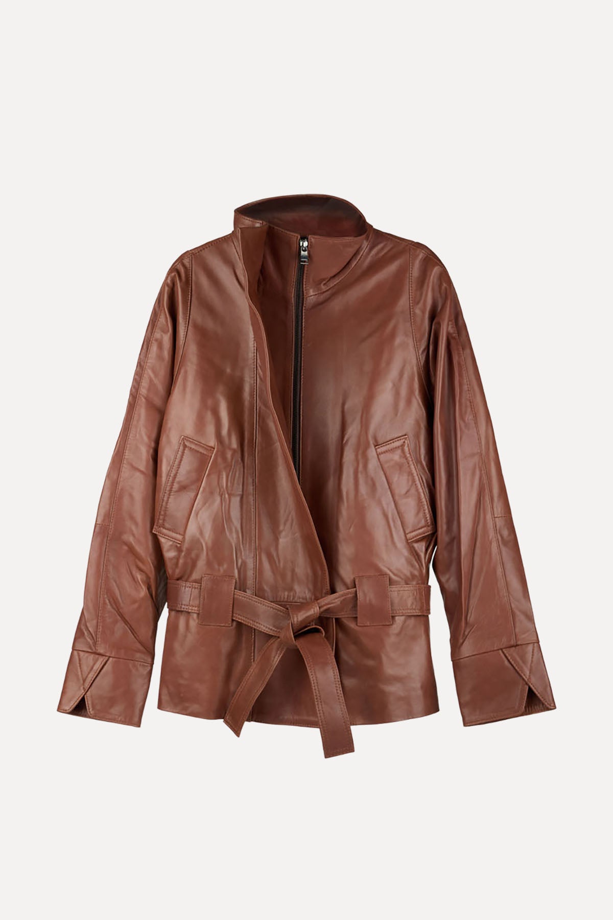 GO-TO LEATHER JACKET HAZELNUT