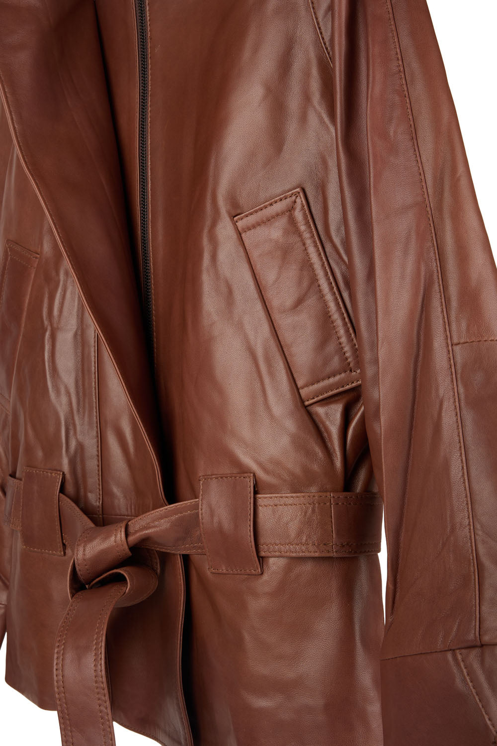 GO-TO LEATHER JACKET HAZELNUT