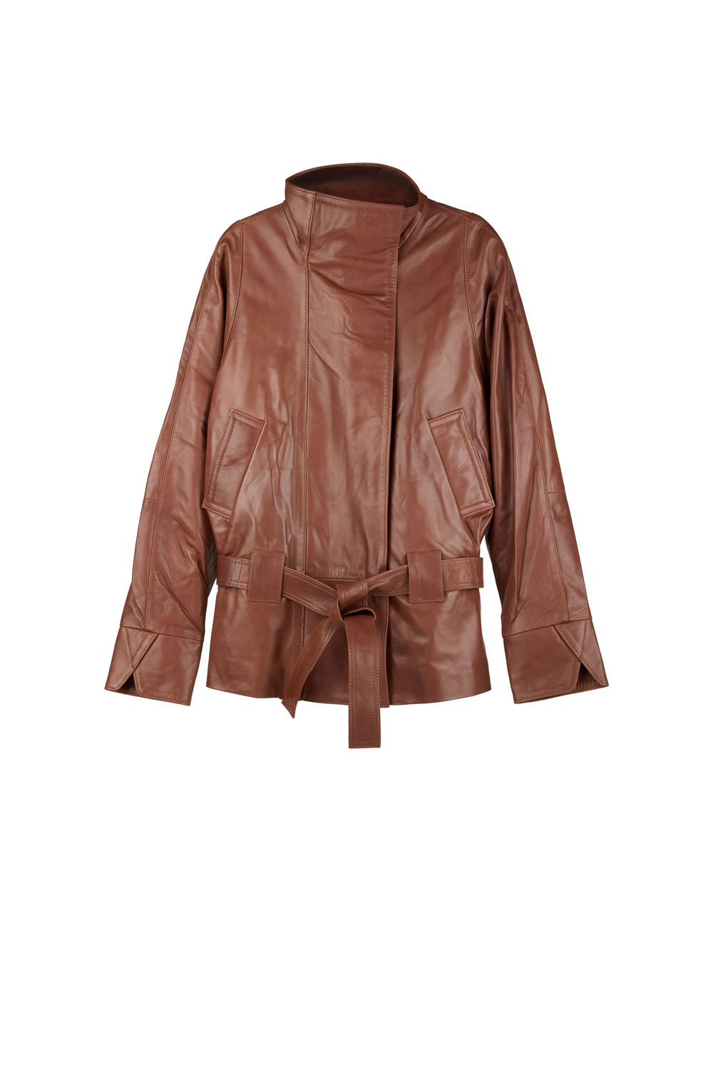 GO-TO LEATHER JACKET HAZELNUT