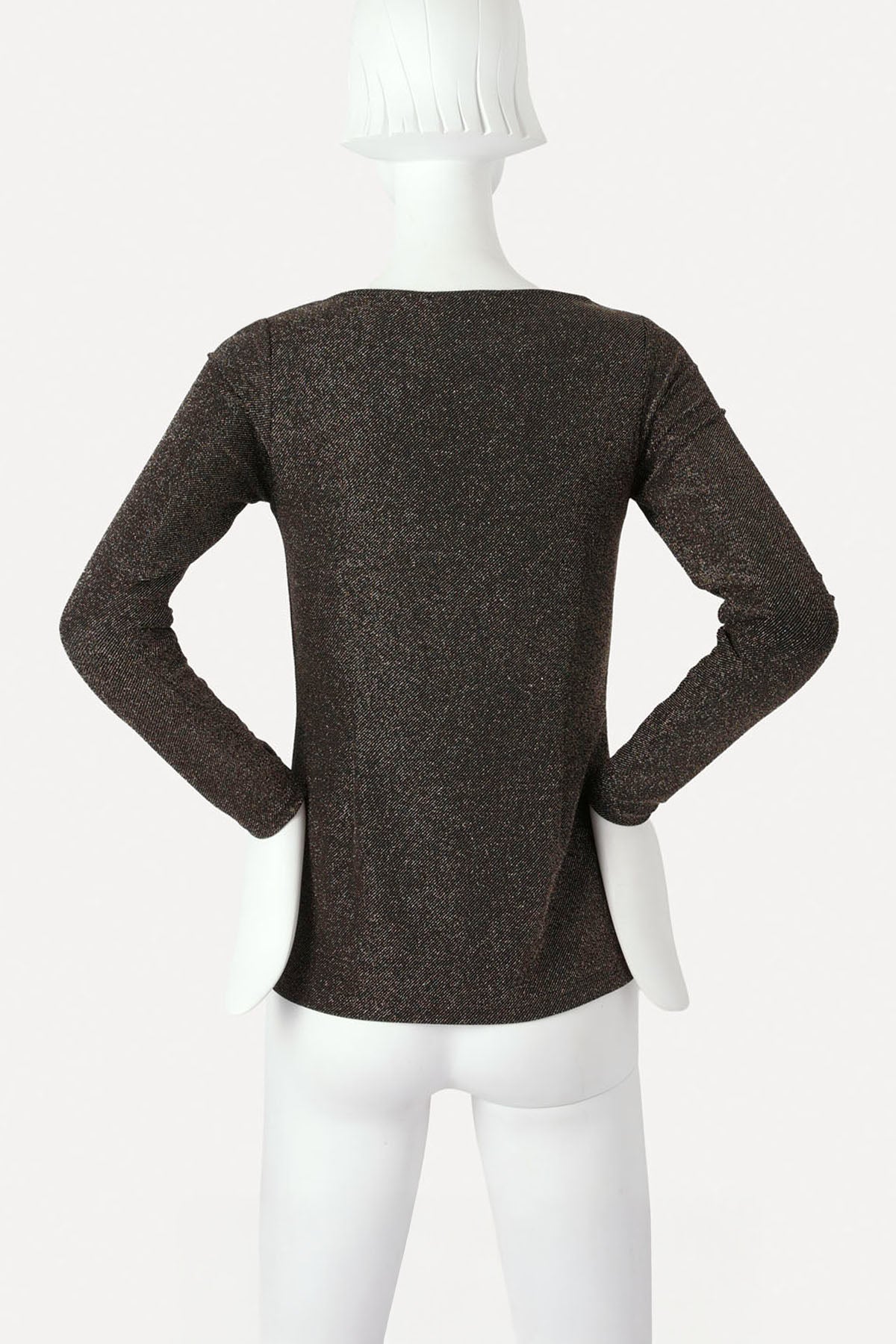 GIOVANNI BOATNECK TOP BLACK GOLD LUREX