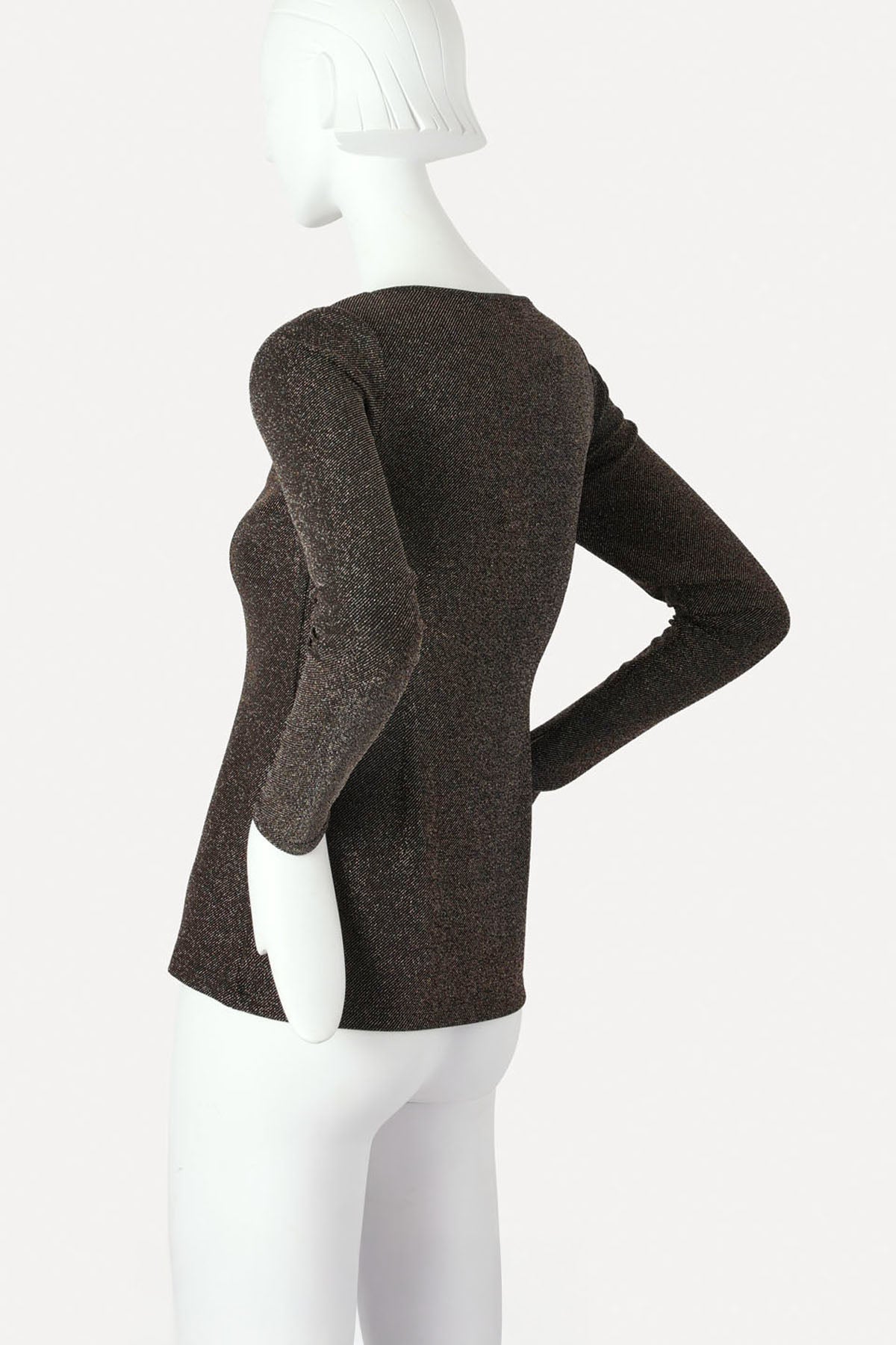 GIOVANNI BOATNECK TOP BLACK GOLD LUREX